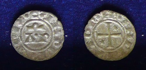 ITALY, Sicily. Enrico VI and Constanza dAltavilla, 1195-1196 AD. Billon Denaro.JPG